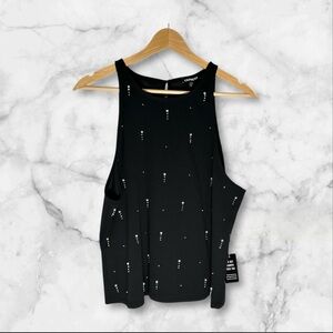 Express Sparkle Embellished Sleeveless Top Black NWT in XL.
